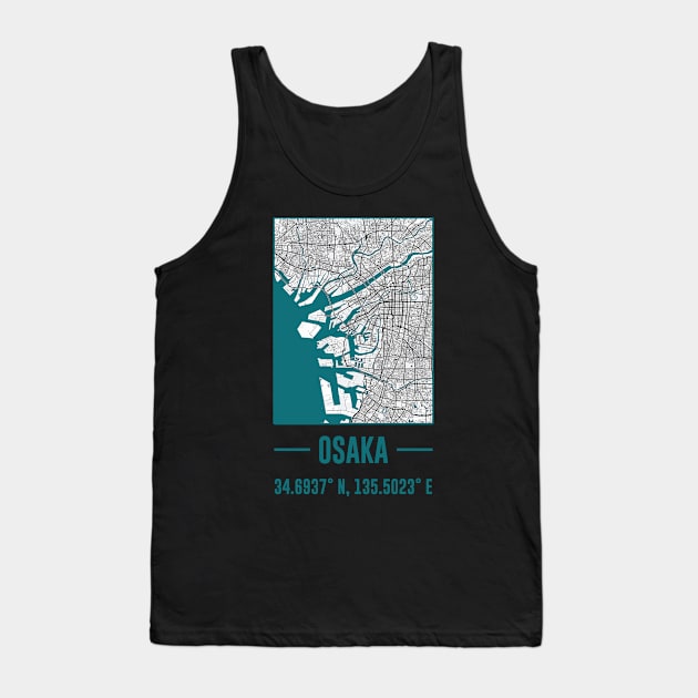 osaka Minimalist city Map, osaka DIY city Map Tank Top by happy6fox